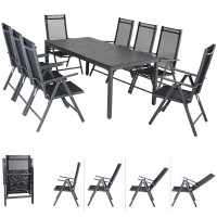Garden Dining Set | Bern | 9-Piece (8-Seater) | Alu & WPC | Anthracite