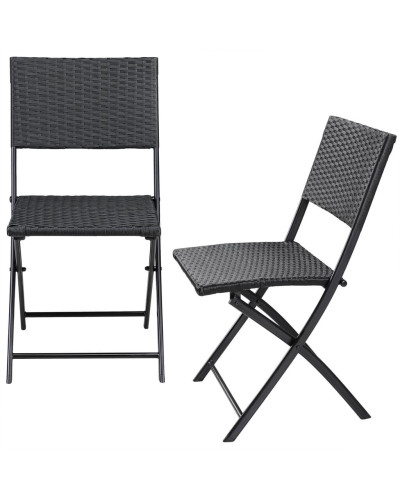 Folding Garden Chairs Rome Set of 4 Rattan