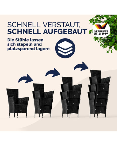 Gartenmöbel Set 5-tlg. Polyrattan Korfu Akazie