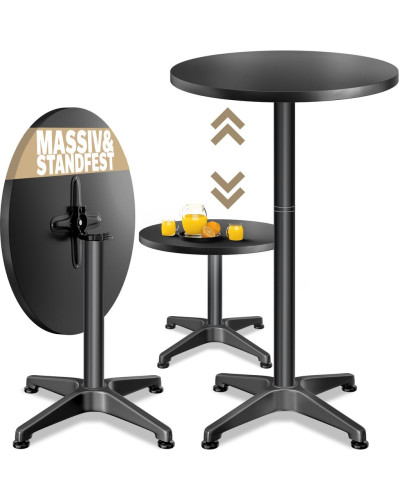 Bistrotisch Aluminium Schwarz höhenverstellbar