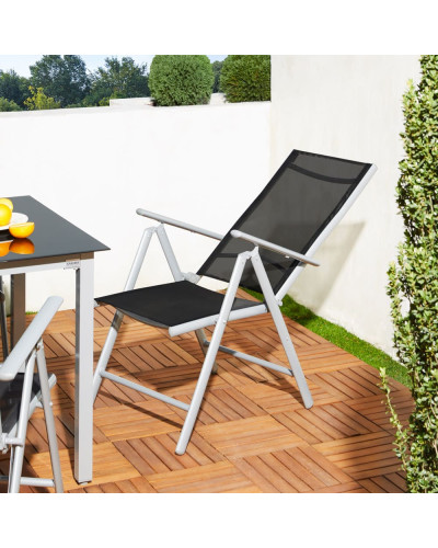Alu Garden Chairs Bern Set of 2 Silver