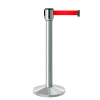 Belt Barrier 10m | Stainless Steel Post | Retractable Stanchion | Red Tape