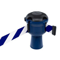 Leitkegelaufsatz Skipper mit Absperrband 9m | Blau, blau-weißes Gurtband