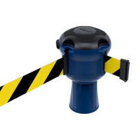 Leitkegelaufsatz Skipper mit Absperrband 9m | Blau, schwarz-gelbes Gurtband