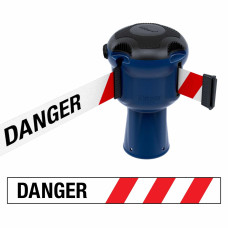 Leitkegelaufsatz Skipper mit Absperrband 9m | Blau, rot-weißes Warnband „DANGER“