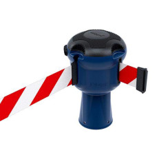 Gurtbandkassette Skipper 9m | Blau, rot-weiße Absperrung