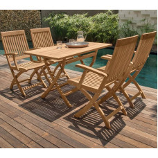 Garten-Sitzgruppe | Sunrise | 5-tlg. | 100% Teakholz | Braun