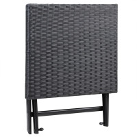 Klapphocker Rom | Polyrattan Schwarz | 3in1 Funktion