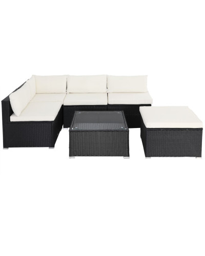 Polyrattan Ecklounge Schwarz 15cm Polster