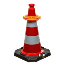 Warning lights Horizont Cone Flare | 4-piece set | Orange | including charging box | Rotating light | BASt (WL4)