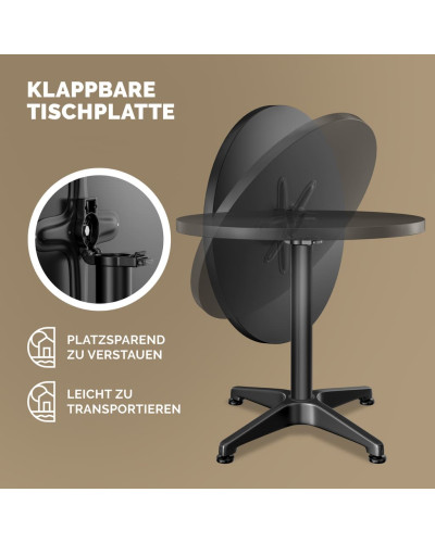 Stehtisch zwei Stück Set Aluminium Schwarz klappbar
