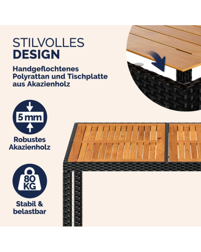 Gartenmöbel Set 9-tlg. Polyrattan Verona Akazie