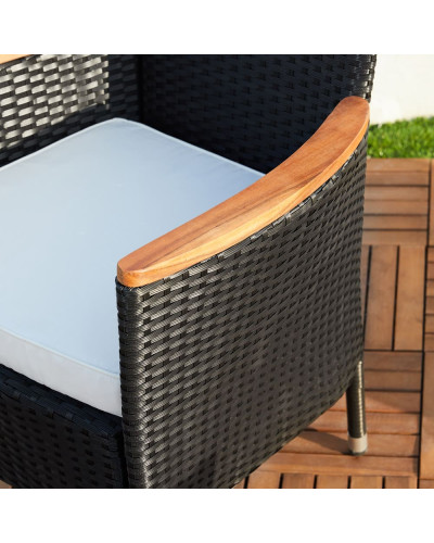 Gartenmöbel Set 9-tlg. Polyrattan Rio Fußablage