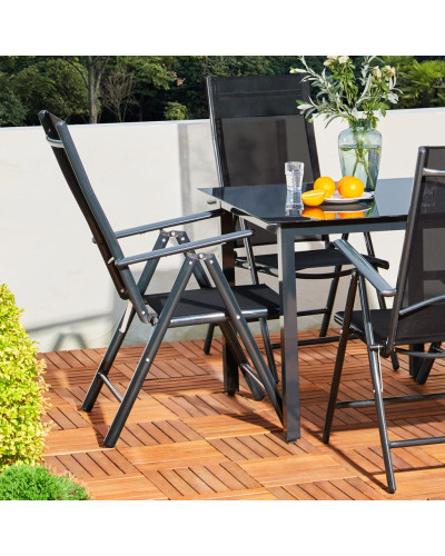 Gartenmöbel Set Alu 7-tlg. Anthrazit Sitzgruppe Bern