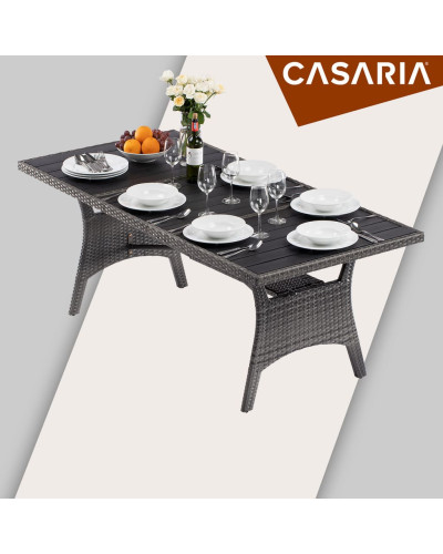 Brown Polyrattan Garden Table 190 by 90 Centimetres