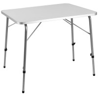 Gartentisch klappbar | Silber Alu | 80x55cm | Höhenverstellbar