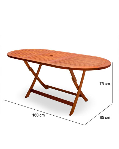 Massiver Gartentisch Akazie 160 mal 85 Zentimeter