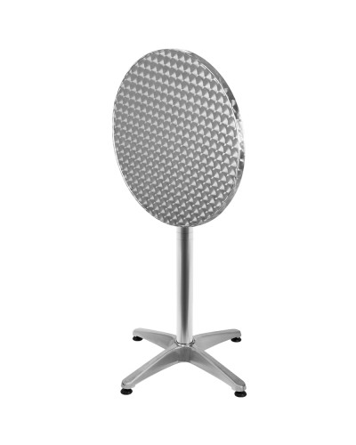 Bistrotisch Aluminium Silber höhenverstellbar 60 Zentimeter