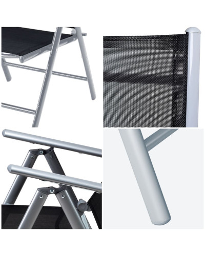 Alu Garden Chairs Bern Set of 3 Silver