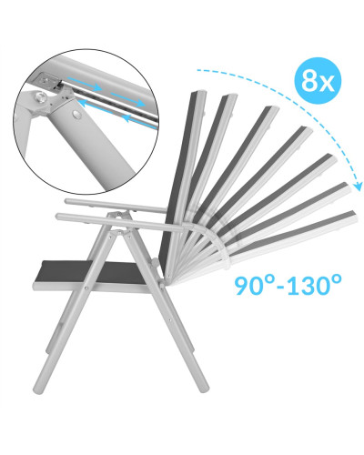 Alu Garden Chairs Bern Set of 3 Silver