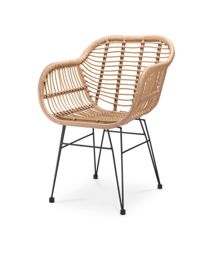 Wicker Garden Chairs Bali Set of 4 Nature