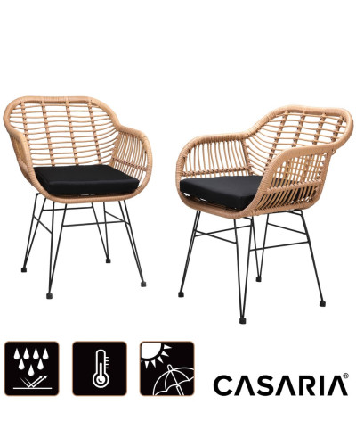 Wicker Garden Chairs Bali Set of 4 Nature