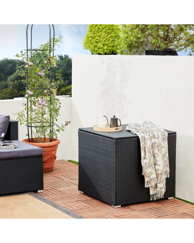 Polyrattan Ecklounge Schwarz mit Kissenbox