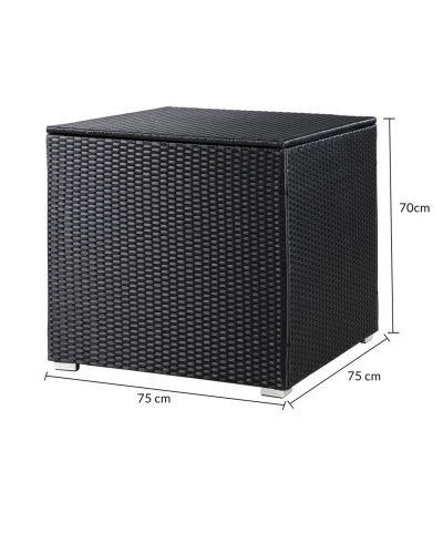 Polyrattan Ecklounge Schwarz mit Kissenbox