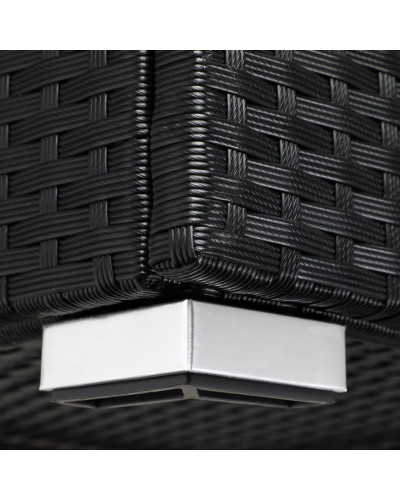 Polyrattan Ecklounge Schwarz mit Kissenbox