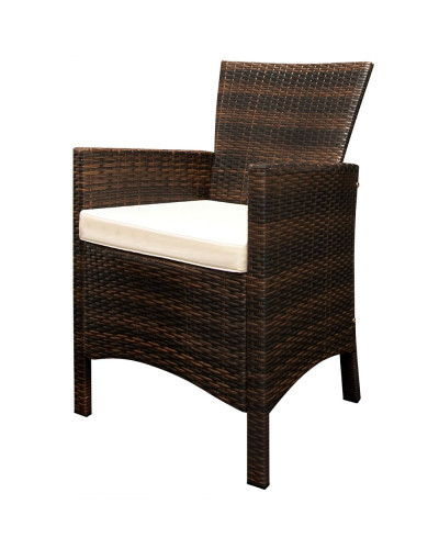 Gartenmöbel Set 9-tlg. Polyrattan Akazie Rom Braun
