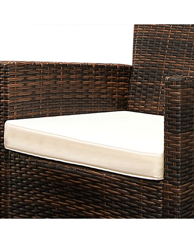 Gartenmöbel Set 9-tlg. Polyrattan Akazie Rom Braun