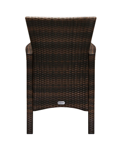 Gartenmöbel Set 9-tlg. Polyrattan Akazie Rom Braun