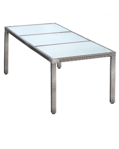 Gartenmöbel Set 9-tlg. Polyrattan Stapelbar Grau