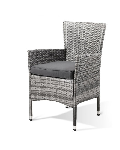 Gartenmöbel Set 9-tlg. Polyrattan Stapelbar Grau