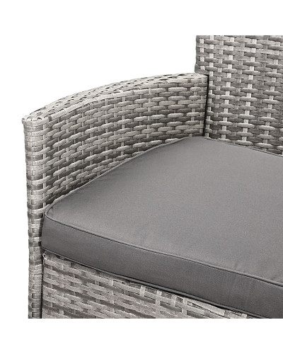 Gartenmöbel Set 9-tlg. Polyrattan Stapelbar Grau