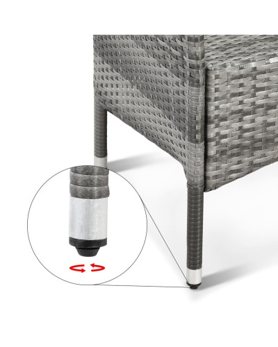 Gartenmöbel Set 9-tlg. Polyrattan Stapelbar Grau