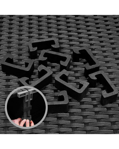 Polyrattan Ecklounge Schwarz mit Kissenbox