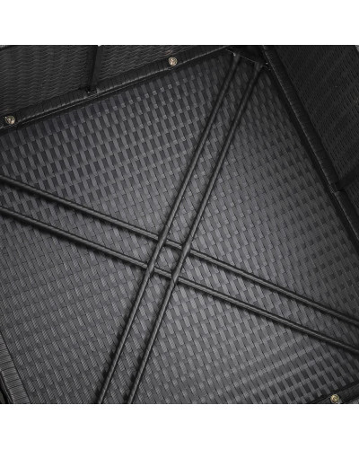 Polyrattan Ecklounge Schwarz mit Kissenbox