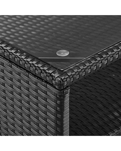 Polyrattan Ecklounge Schwarz mit Kissenbox