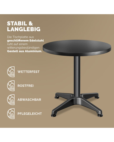 Stehtisch zwei Stück Set Aluminium Schwarz zwei in eins