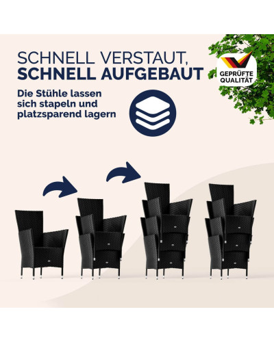 Gartenmöbel Set 7-tlg. Polyrattan Korfu Akazie