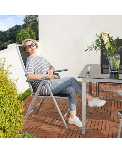 Alu Garden Chairs Bern Set of 2 Silver