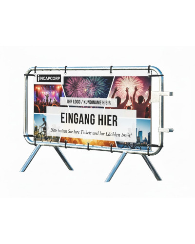 Crowd Barrier with Banner | Site Safety - Online Shop