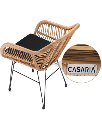 Polyrattan Garden Set Bali 3-Piece Natural