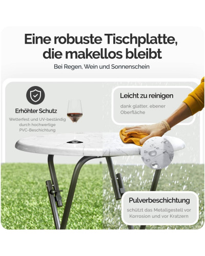 Design Stehtisch Marmor Optik Weiß 60 Zentimeter