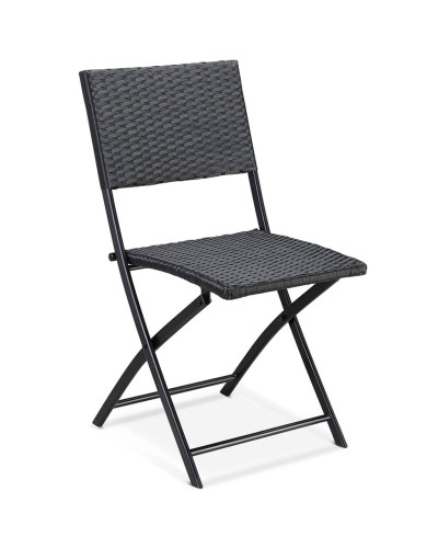 Folding Garden Chairs Rome Set of 4 Rattan