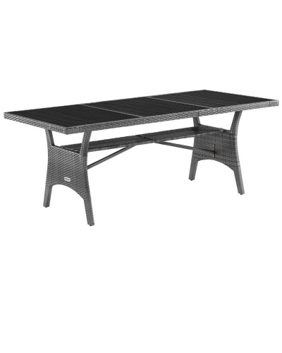 Brown Polyrattan Garden Table 190 by 90 Centimetres