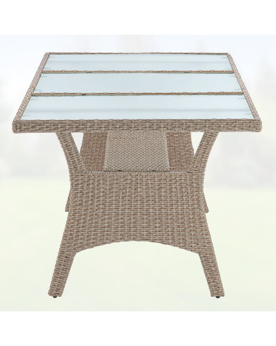 Cream Polyrattan Garden Table 190 by 90 Centimetres