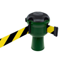 Gurtbandkassette Skipper 9m | Grün, schwarz-gelbe Absperrung