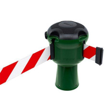 Leitkegelaufsatz Skipper mit Absperrband 9m | Grün, rot-weißes Gurtband